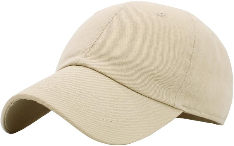 KBETHOS KB-LOW IVO Classic Cotton Dad Hat Adjustable Plain Cap. Polo Style Low Profile (Unstructured) (Classic) Ivory Adjustable - Image 1